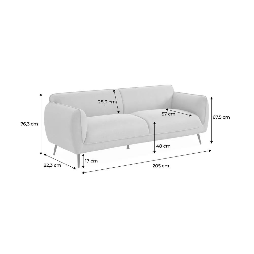 sweeek 3-seater Sofa With Metal Legs in Light Grey 5