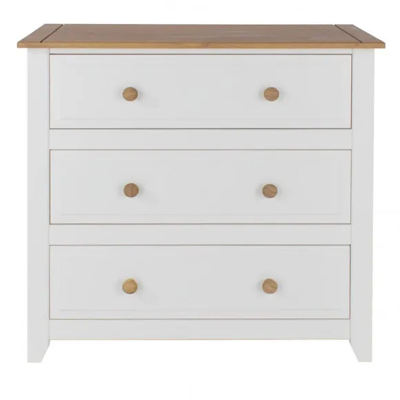 Capri 3 Drawer Chest, White & Pine 2