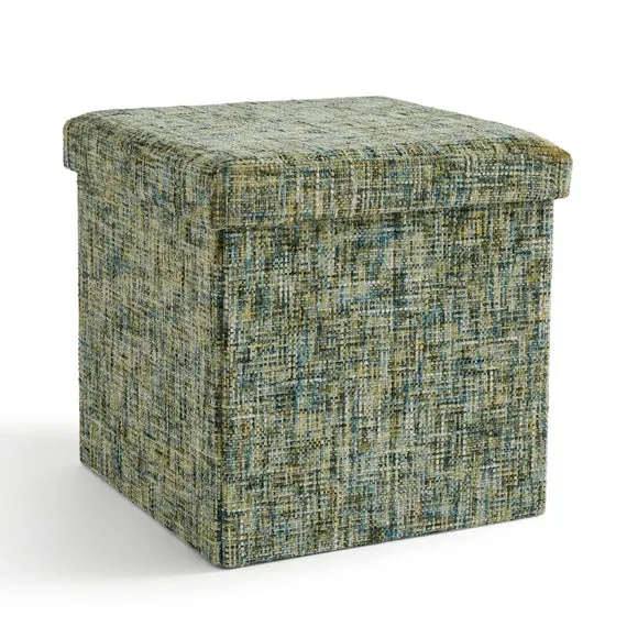 Multi Chenille Cube Ottoman 3