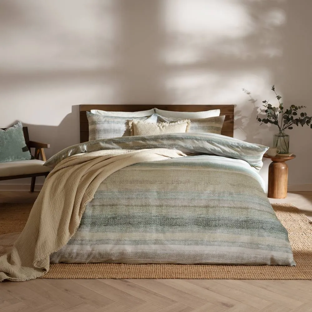 Yard Swift Brushed 100% Cotton Duvet Cover Set in Green