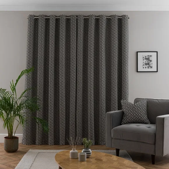 Geo Checkerboard Eyelet Curtains 4