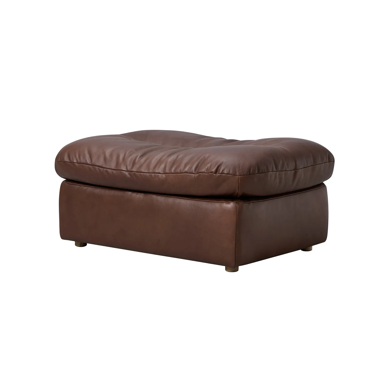 Timothy Oulton Lush Sectional Footstool, Brown Leather | Barker & Stonehouse 6