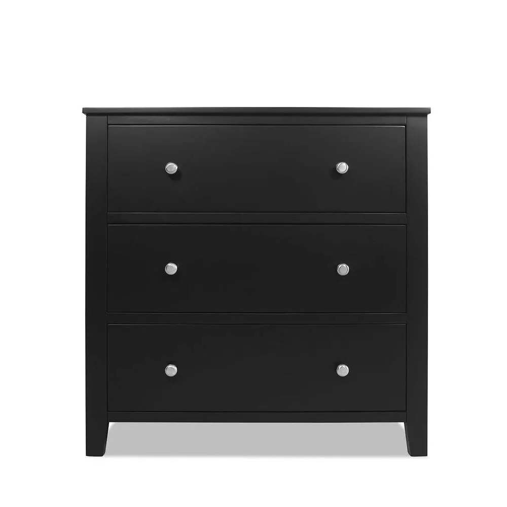 Statement Furniture Brooklyn 3 Drawer Chest of Drawers in Black 6