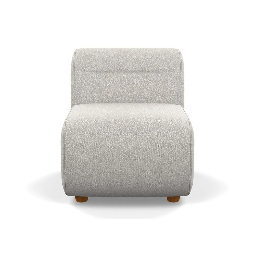 Heal's Lilli Small Single Module Chunky Boucle Ecru Natural Beech Feet 1