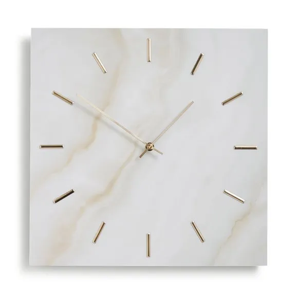 Marble Effect Square Wall Clock 3