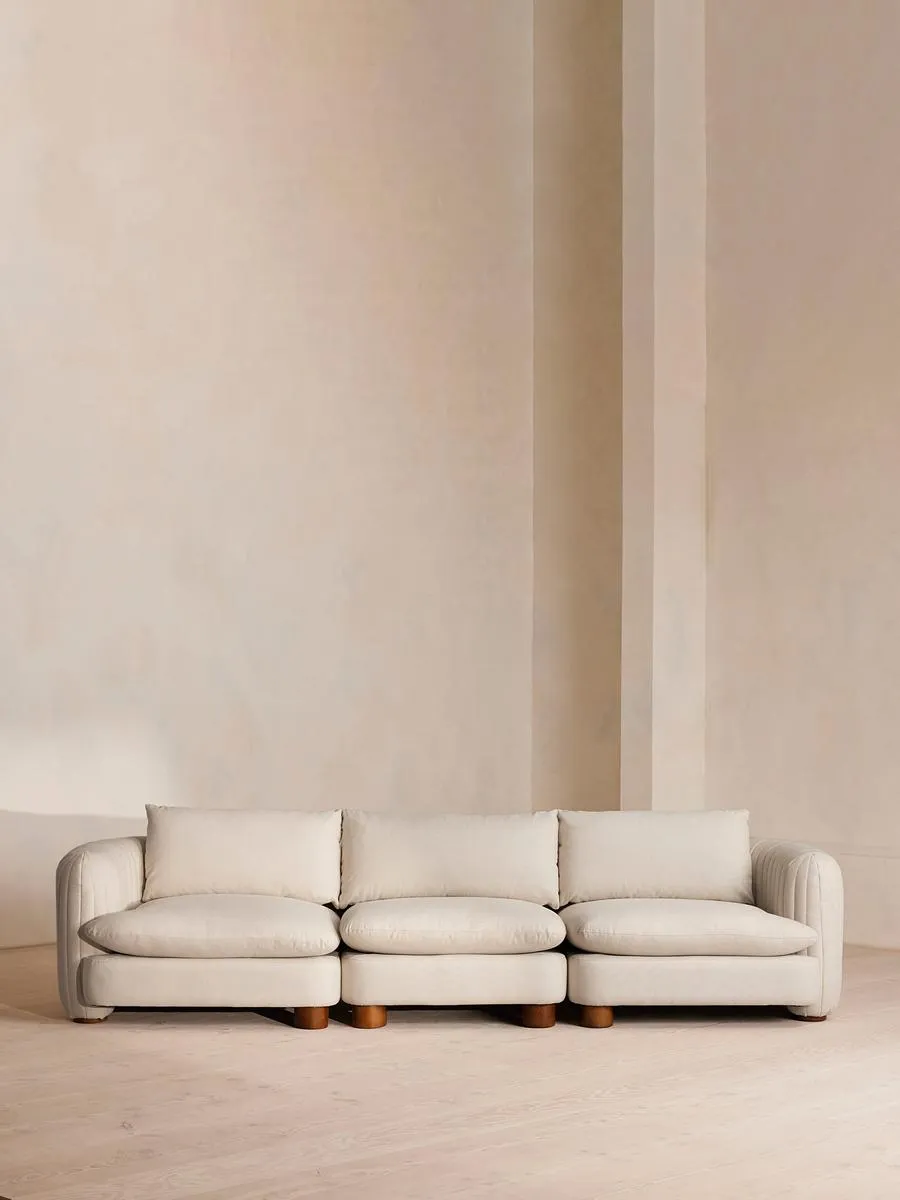 Vivienne Deeper Sit Modular Sofa, Four Seater, Linen, Bisque