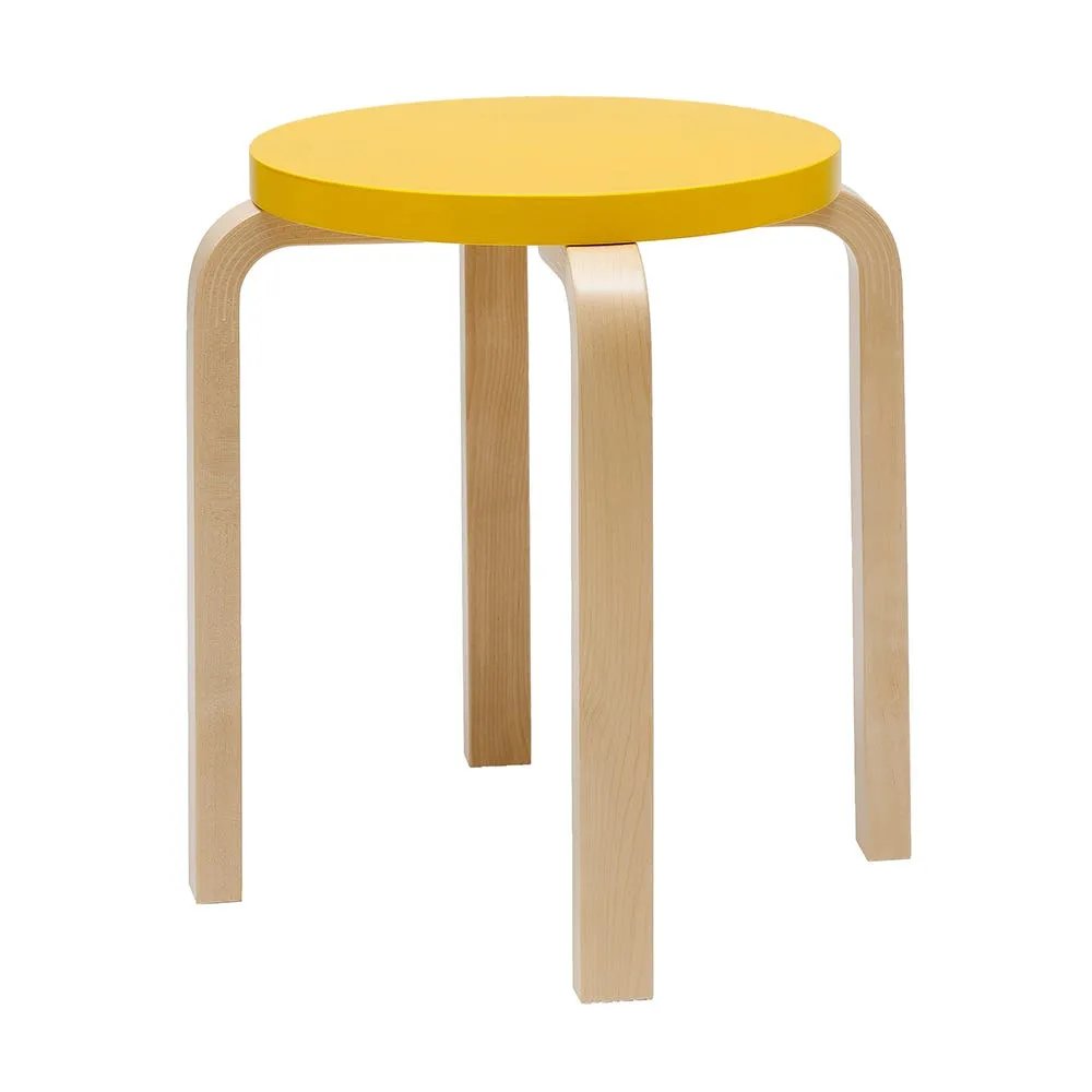 Artek Stool E60 Natural Lacquered Birch Yellow Lacquered 2