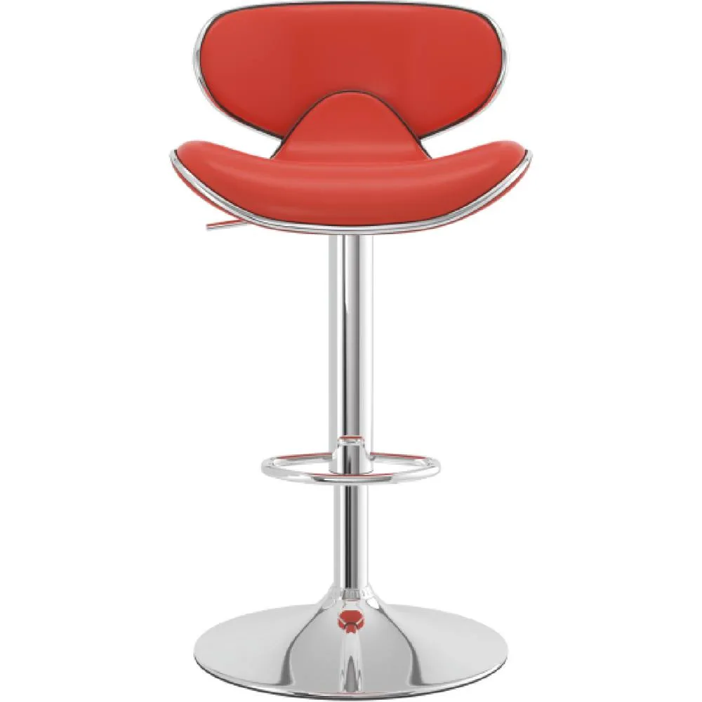 netfurniture Wallon Red Stylish Adjustable Kitchen Bar Stool
