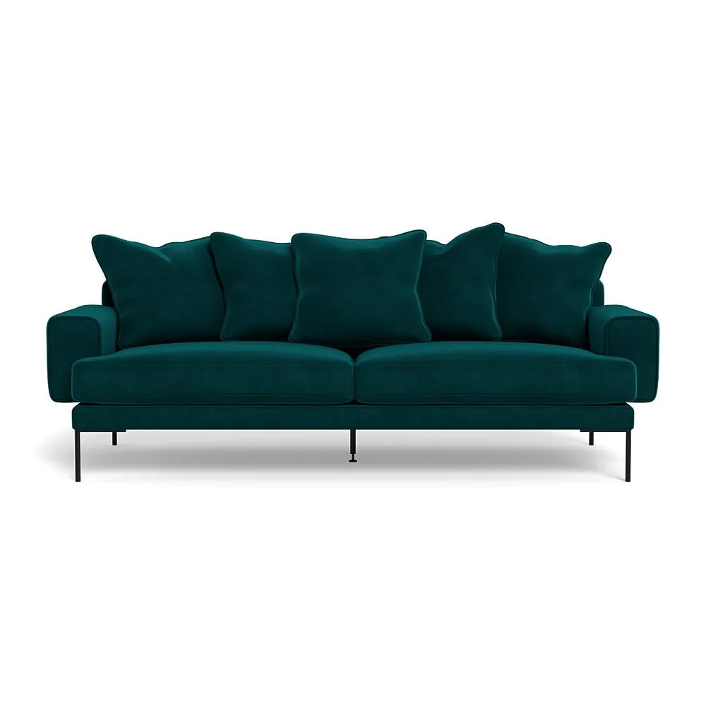 Heal's Torrington 4 Seater Sofa Smart Luxe Velvet Ocean Black Feet 1
