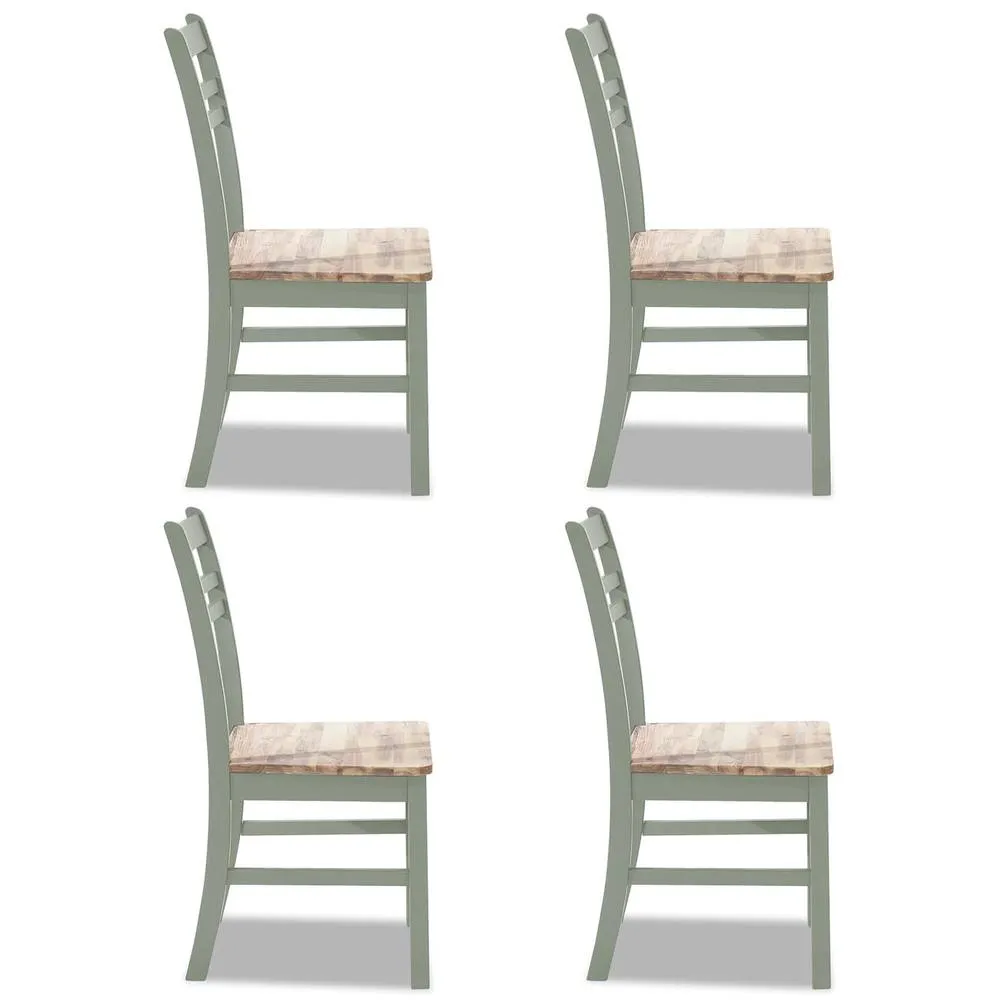 Statement Furniture Florence Country Style Wooden Chairs Set of 4 in Light Green 1