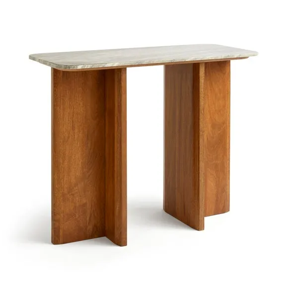 Arya Console Table, Mango Wood & Real Marble 5