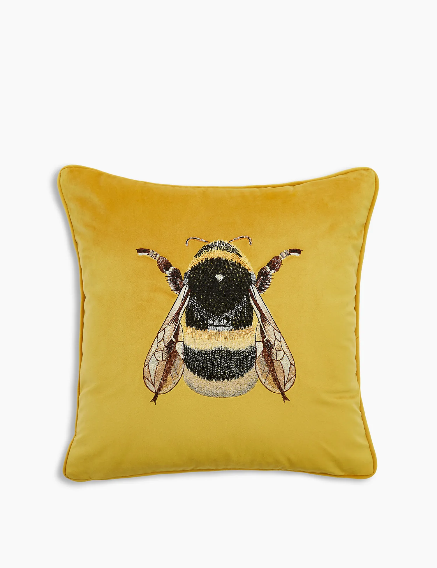 M&S Velvet Bee Embroidered Cushion