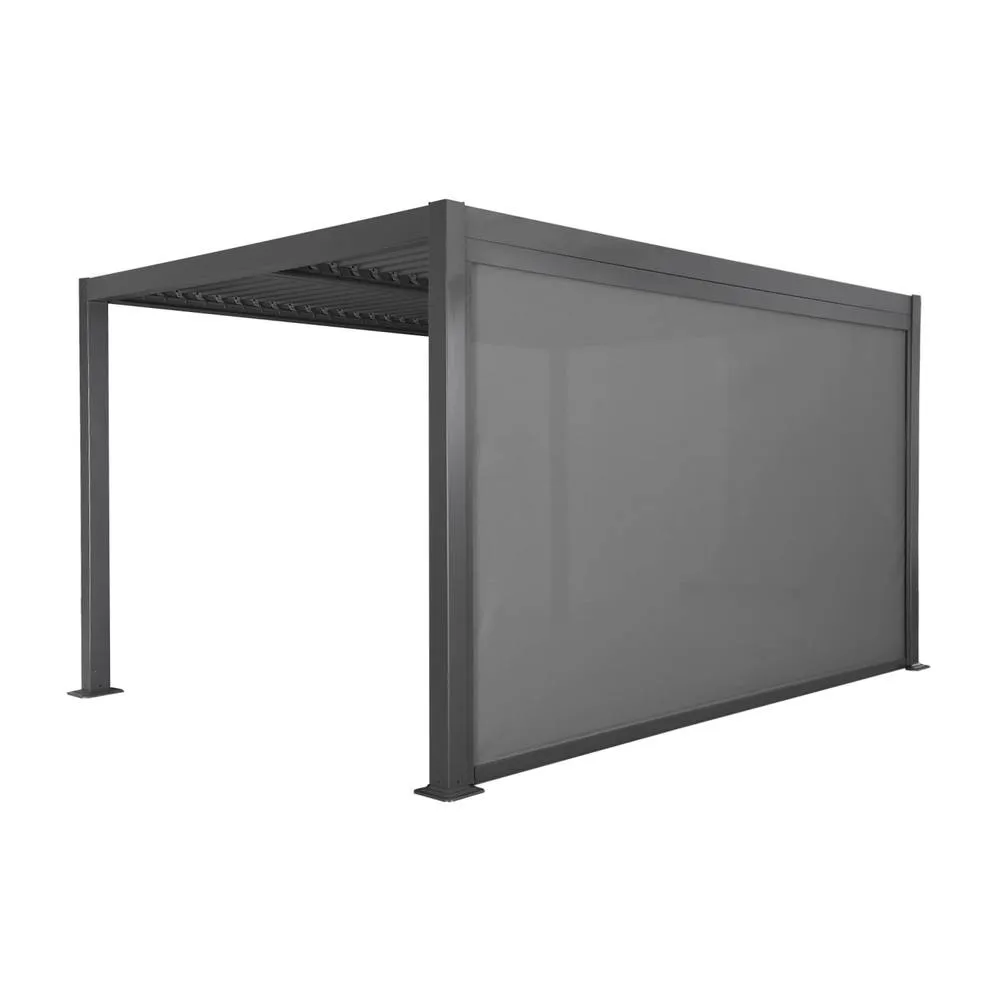 sweeek Louvered pergola 4 x 3m with a 4m blind in Dark Grey 2