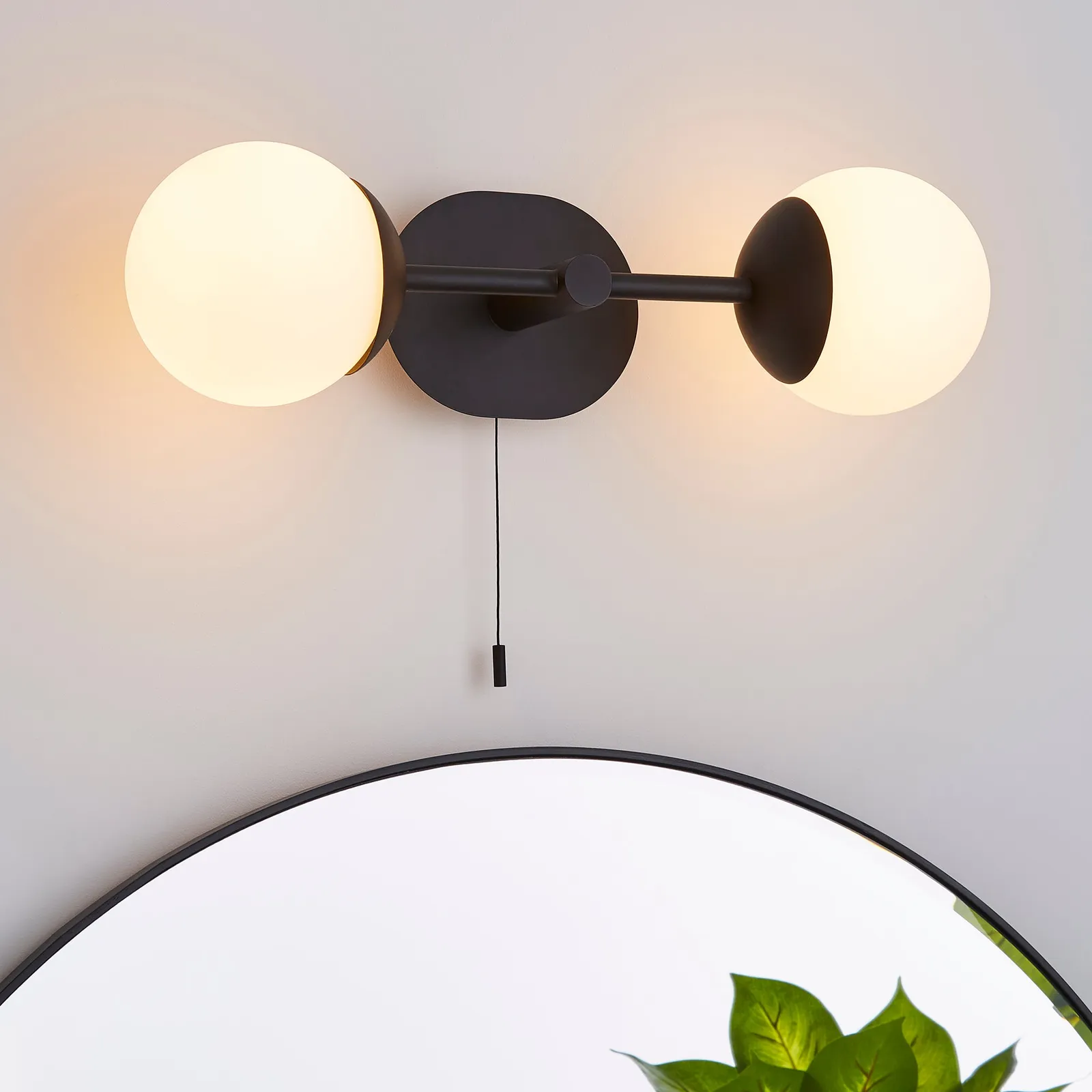 Tela Bathroom 2 Light Wall Light Black Black