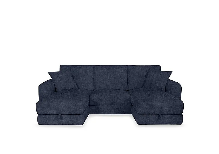 Nest Small Fabric U-Shaped Corner Sofa with Double Storage Chaises