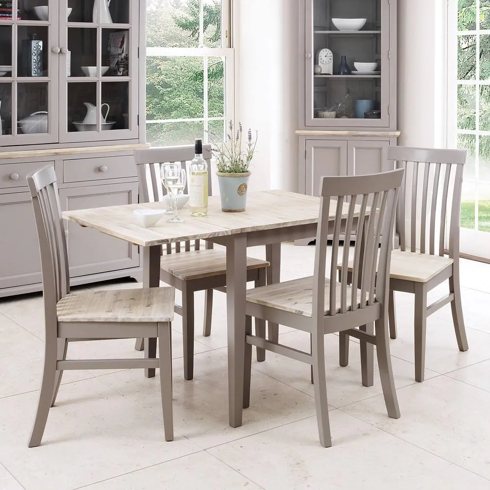 Statement Furniture Florence Highback Wooden Seat Chairs Set of 4 in Light Grey 2