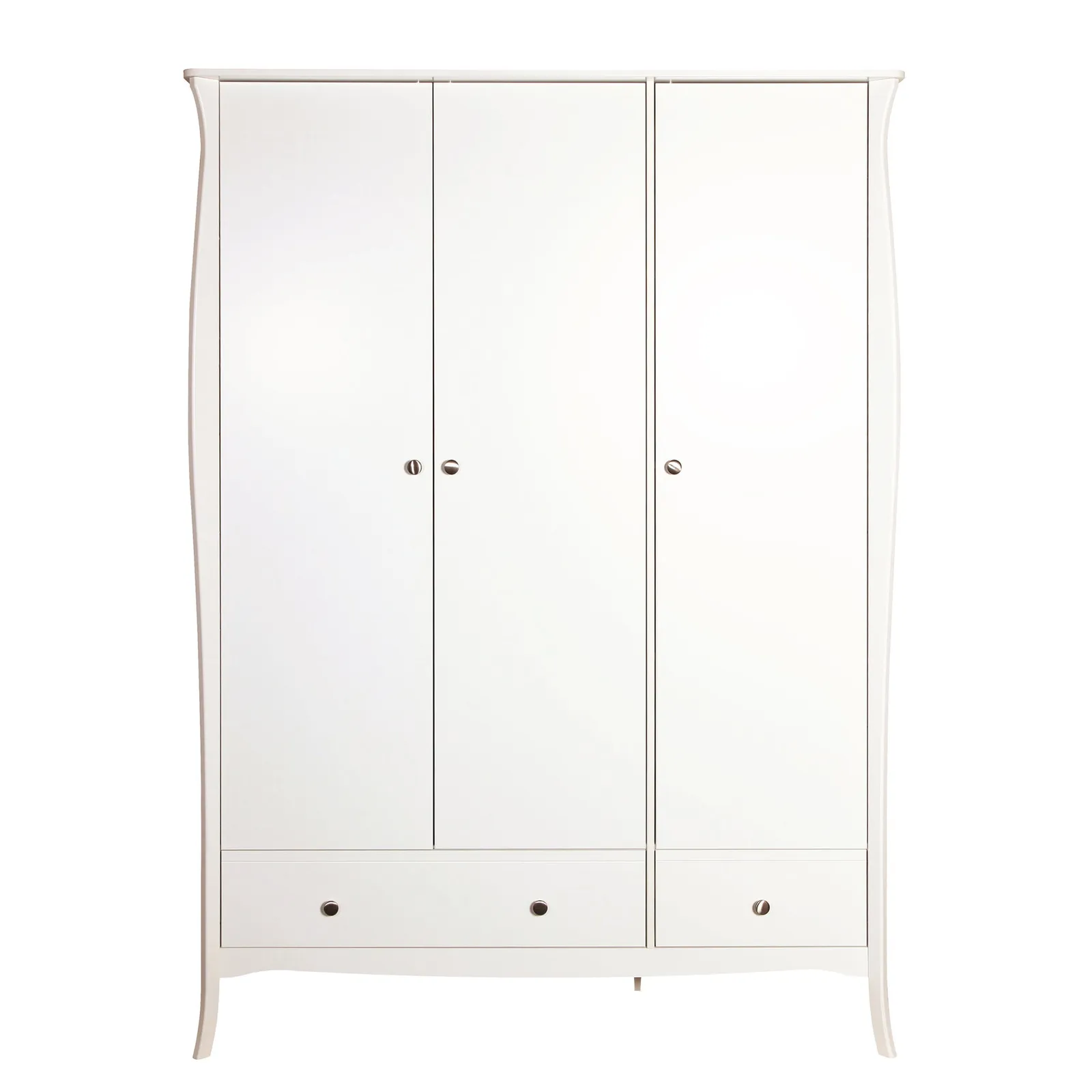 Baroque 3 Door Wardrobe White