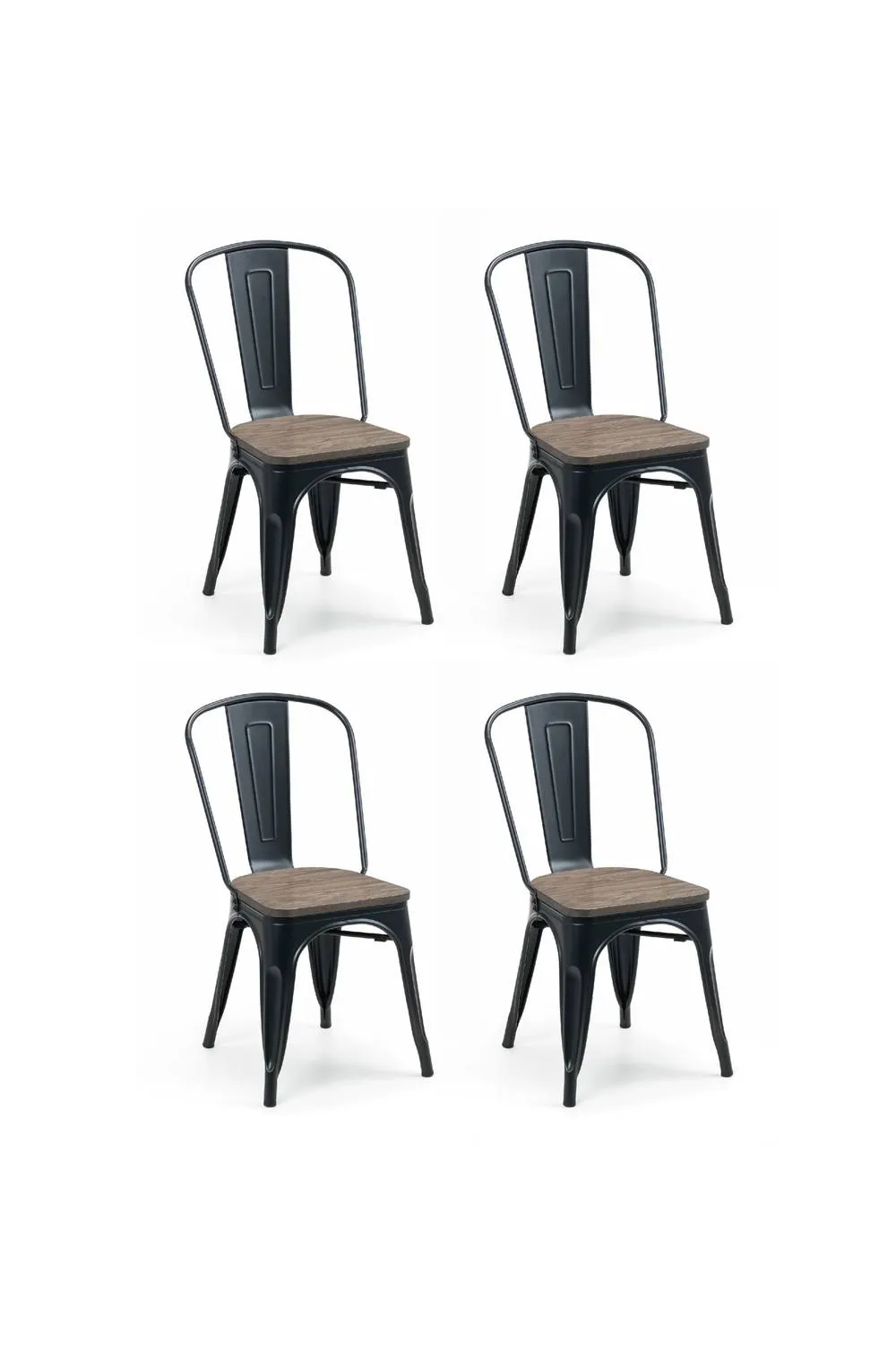 Julian Bowen Grafton Metal Dining Chair (Set of 4) in Brown 5