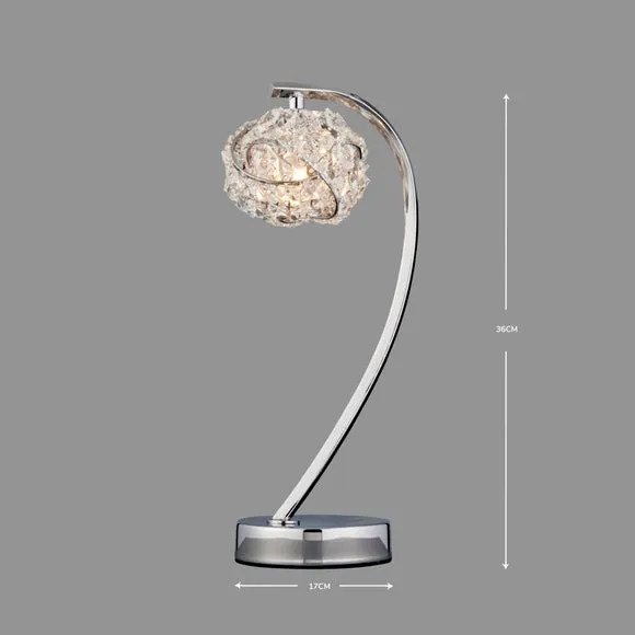 Cecilie Chrome and Glass Table Lamp 5