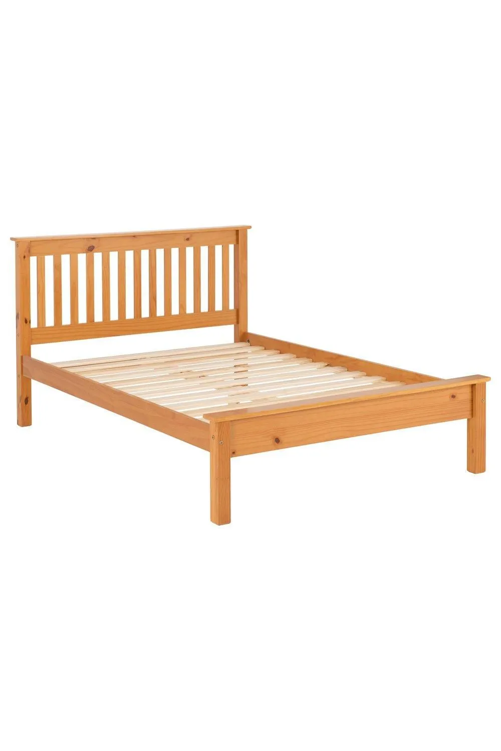 Seconique Monaco 4'6" Double Bed Low Foot End in Light Oak 2