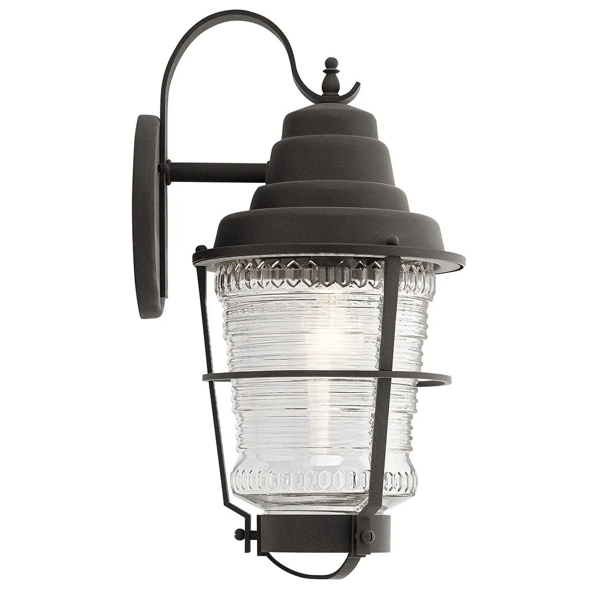 Netlighting Kichler Chance Harbor Outdoor 1 Light Wall Lantern Weathered Zinc IP44 in Grey 2