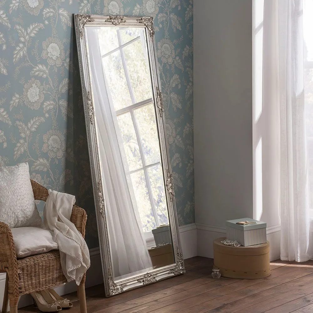 Yearn Mirrors Decorative Silver full length Mirror 74x163cm in Metallic Silver 2