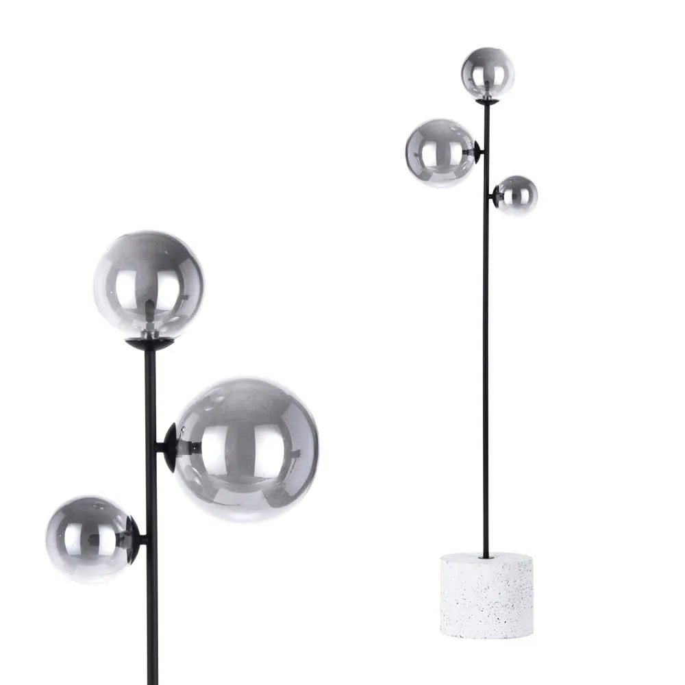 Forella Floor Lamp, Satin Black 1