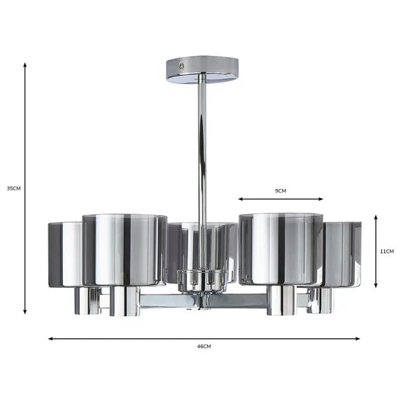 Erin 5 Light Semi Flush Ceiling Light 6