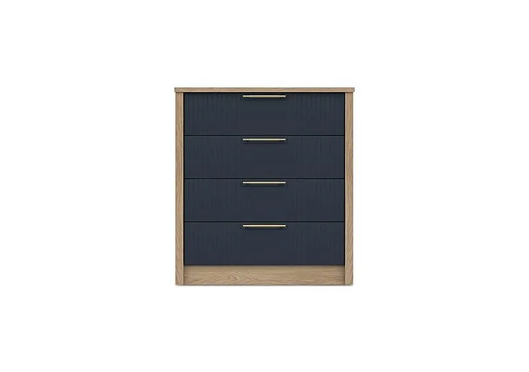 Chelsea 4 Drawer Chest with Gold Handles - Royal Blue