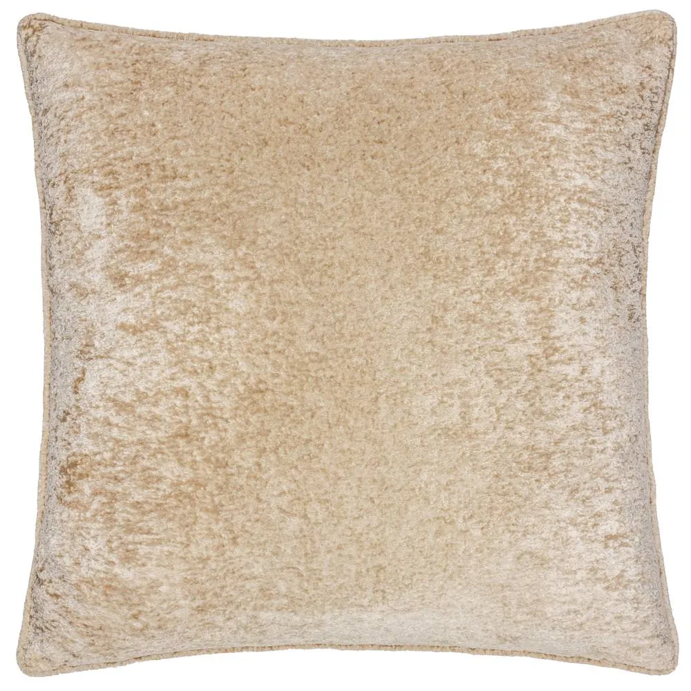 Paoletti Lustre Crushed Velvet Cushion in Light Beige 2