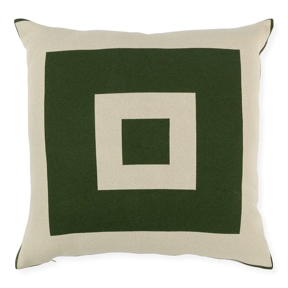 Ambar Exclusive Bold Frame Square Cushion Forest Green 2
