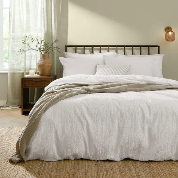 Yard Hebden Seersucker 100% Cotton Duvet Cover & Pillowcase Set 1