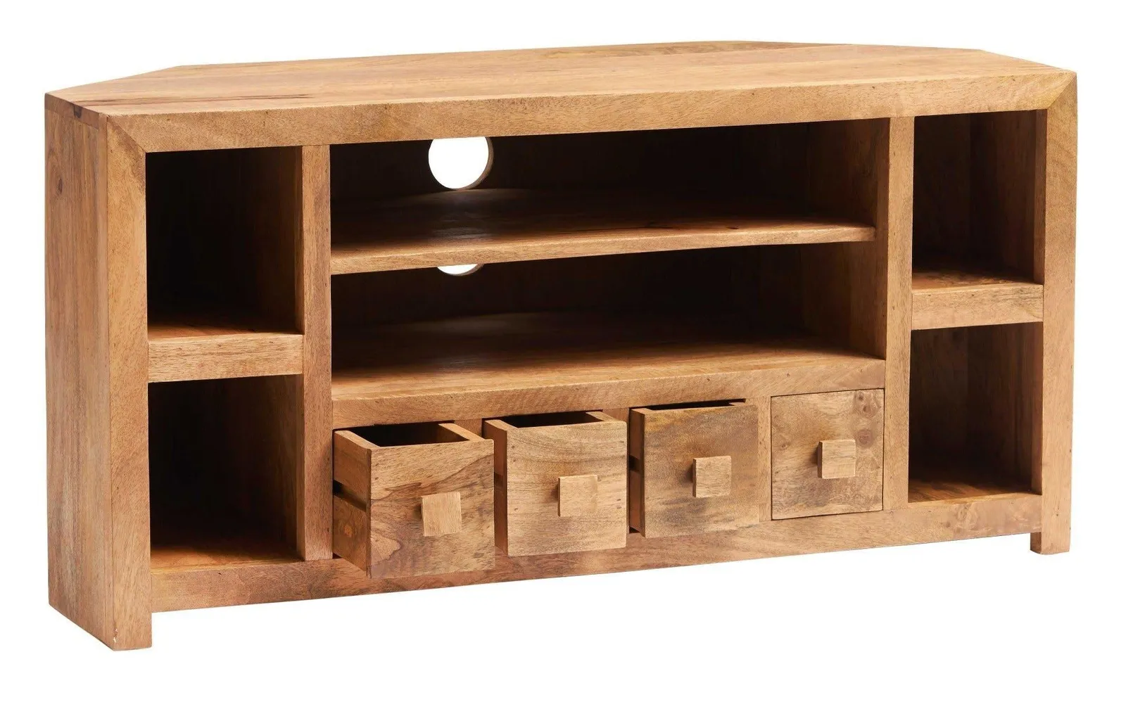 IH Design Duvid Light Mango Corner TV Unit in Brown 3