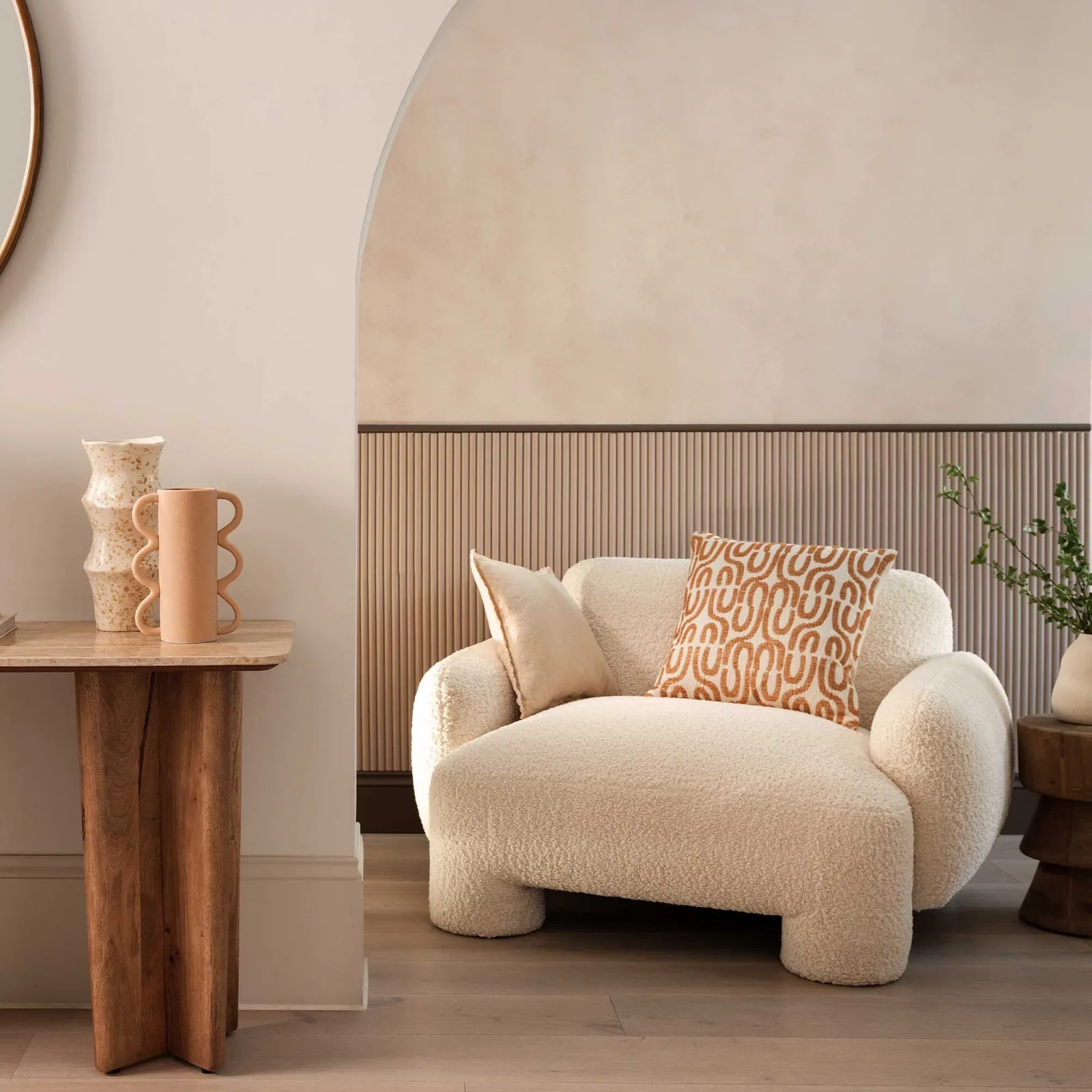 Adrina Armchair, White Boucle | Barker & Stonehouse 2