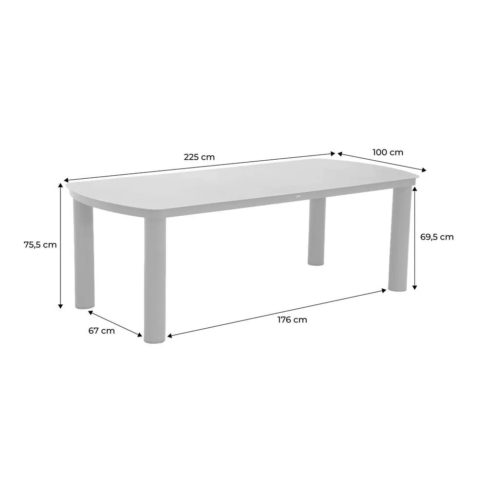 sweeek Aluminum garden table for 10 people 225cm in Dark Grey 5