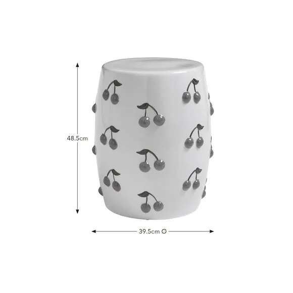 Cherry Print Ceramic Side Table 5