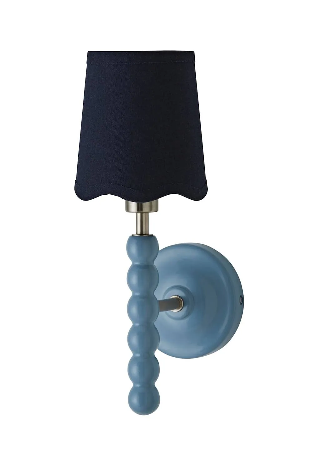 ValueLights Bobbins Pastel Bobble Wall Light & Navy Linen Shade & Bulb in Dark Navy 6