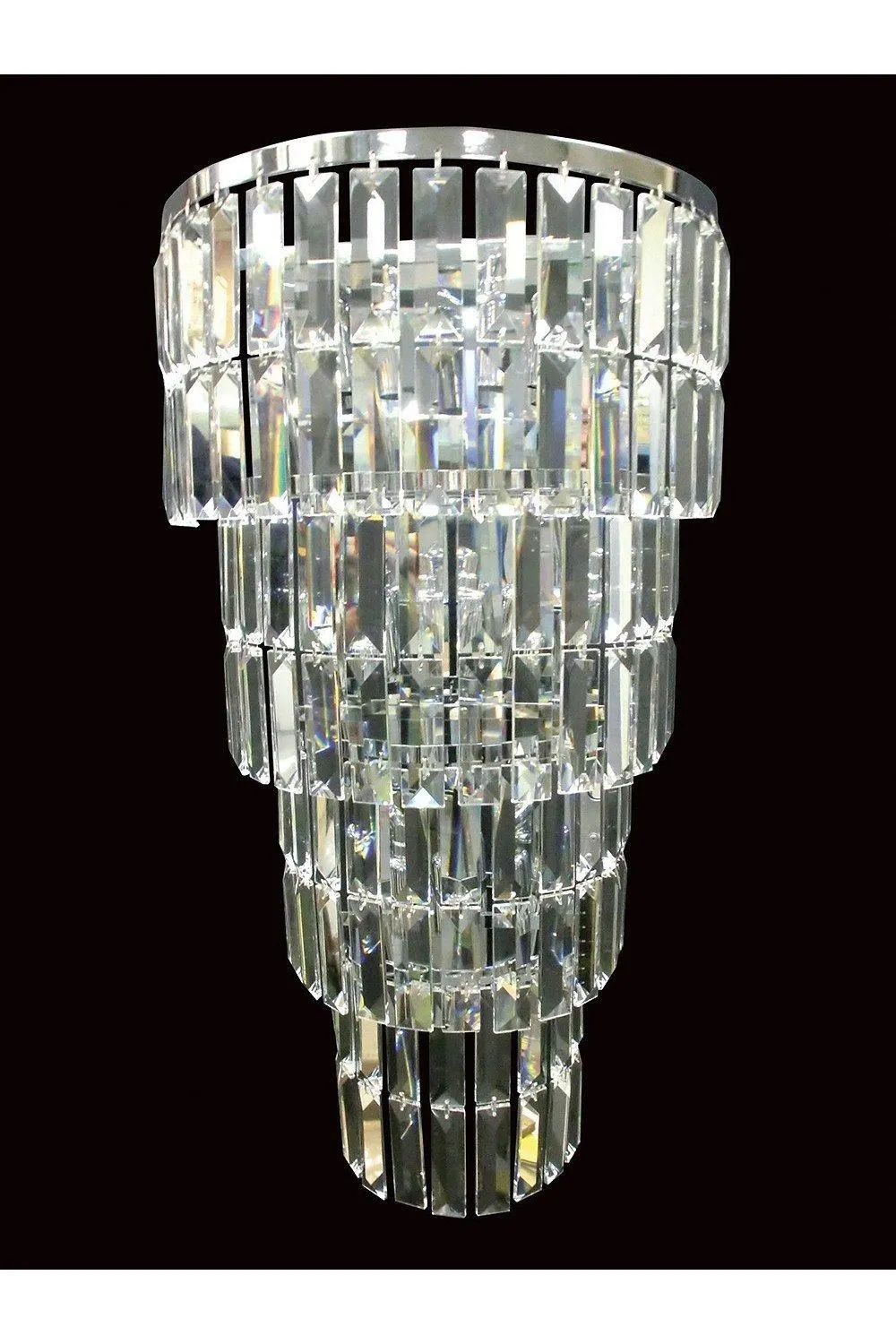 Netlighting Padua 5 Light Polished Chrome Lead Crystal Wall Light in Grey