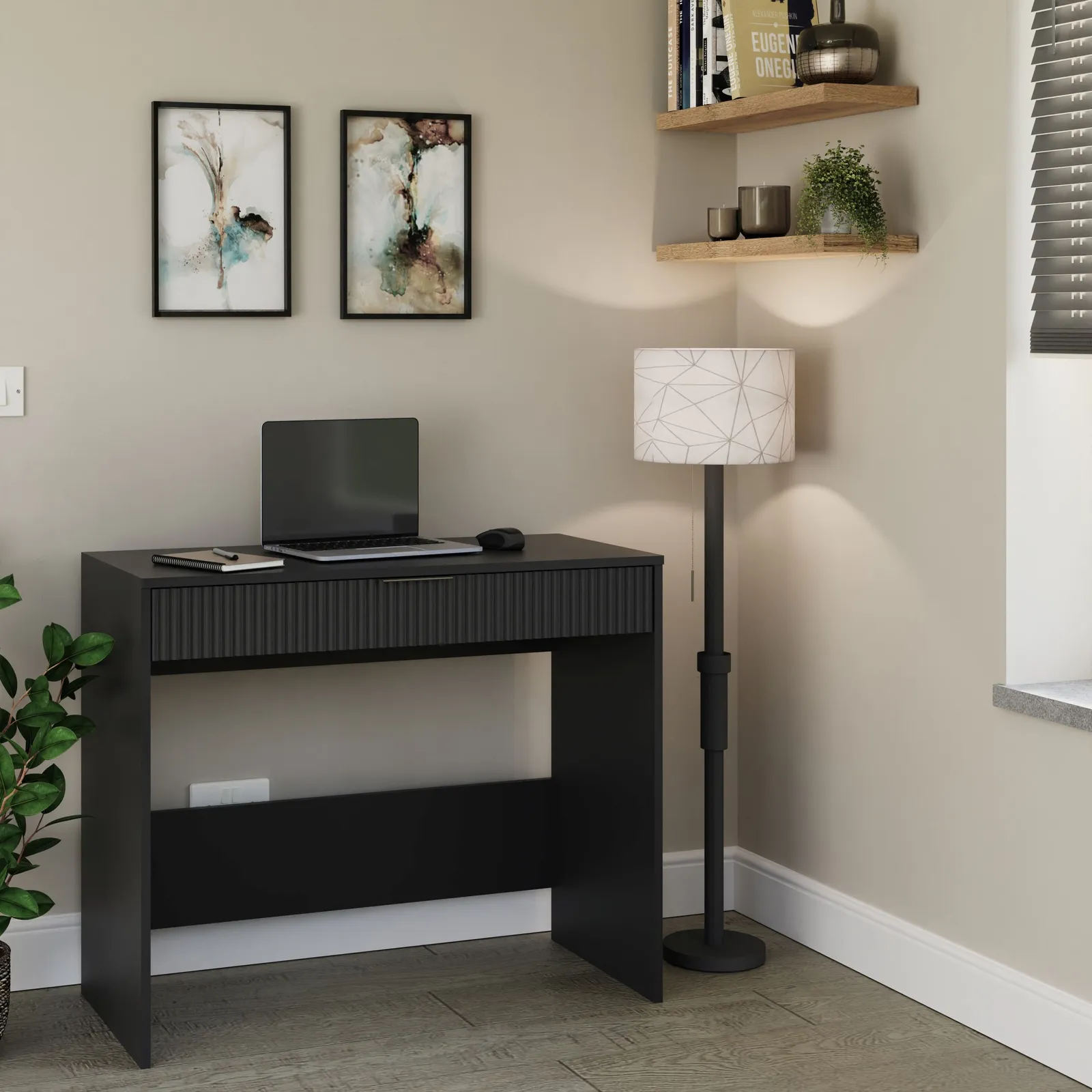 GFW Rankin Dressing Table Desk in Black