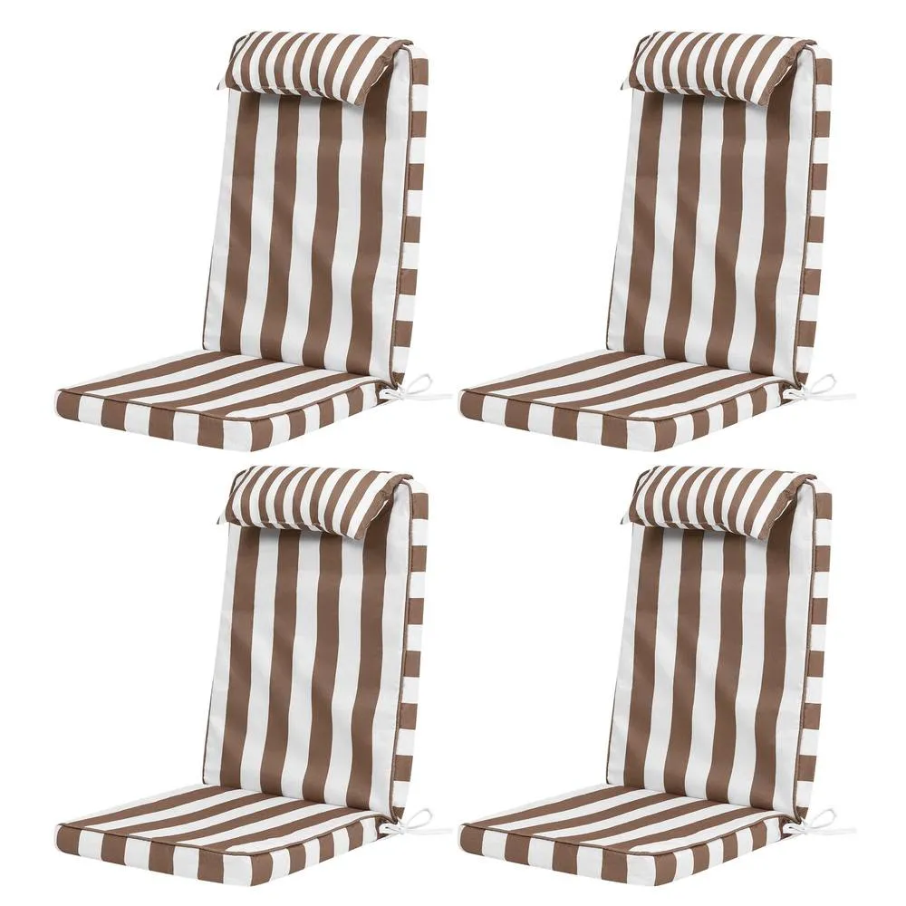 icon 4 Pack High Back Seat Pad Deck Stripe, Cushion, Chocolate