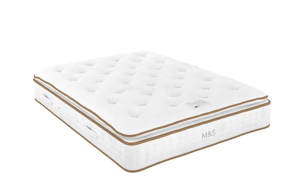 M&S 1500 British Wool Pocket Spring Medium Pillowtop Mattress White