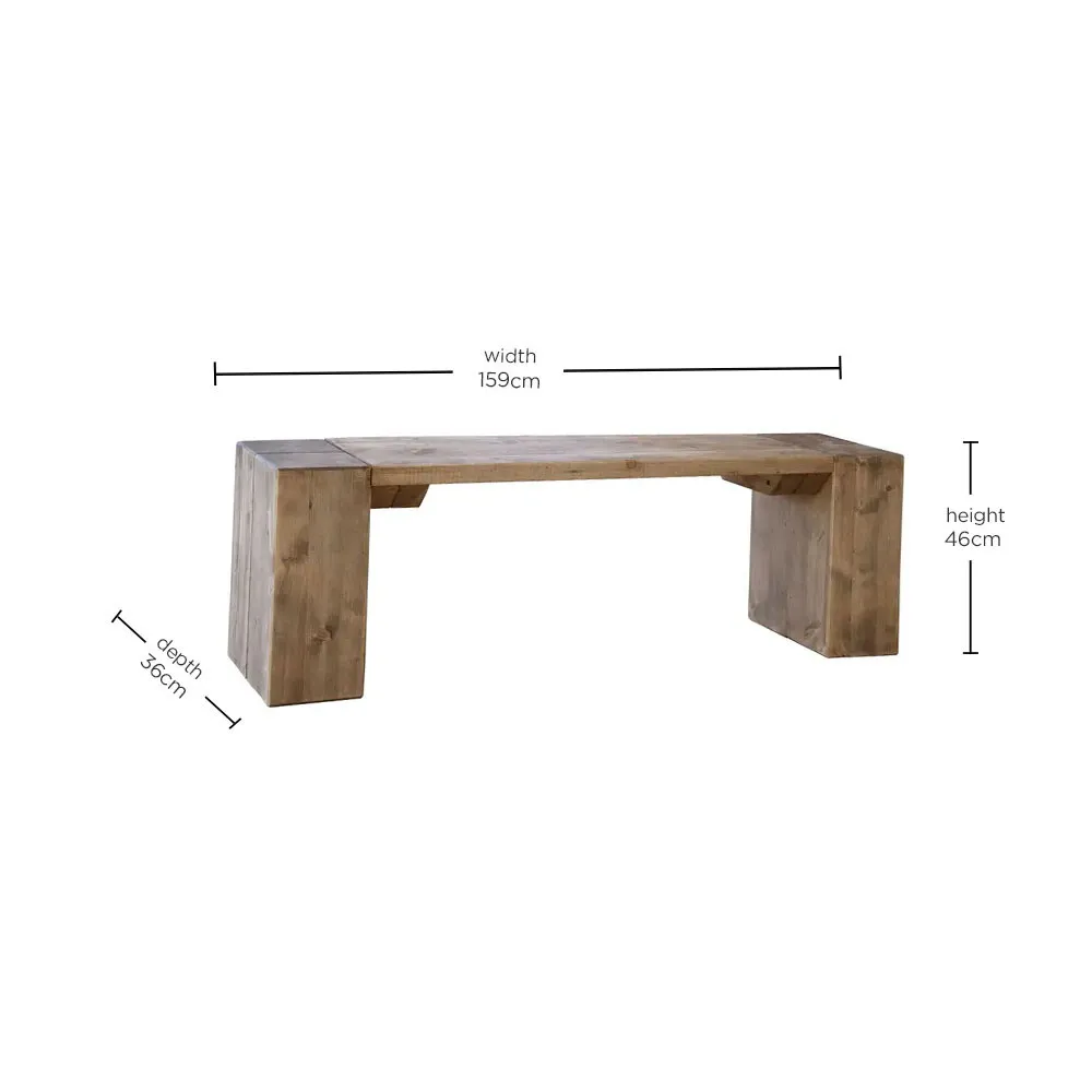 Samson Bench 159Cm, Timber Wood | Barker & Stonehouse 3