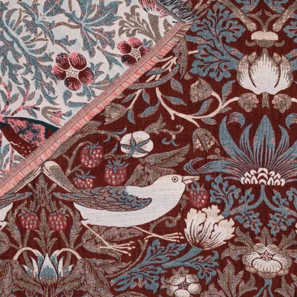 Morris & Co. Strawberry Thief Throw Blanket 130cm x 170cm 4