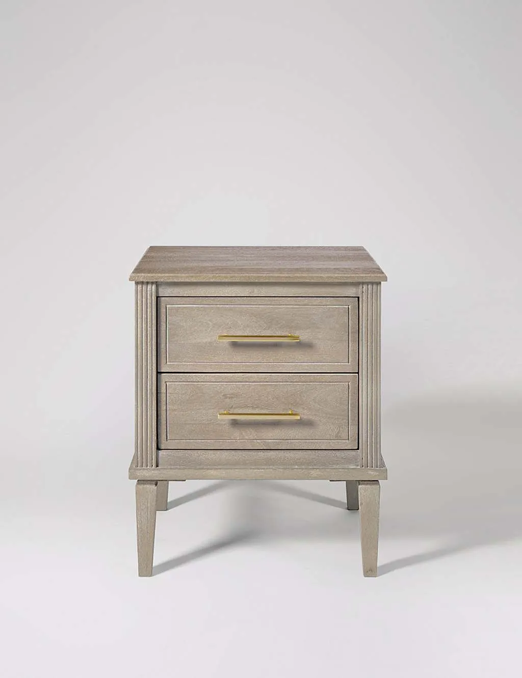 Swoon Claudine Mango Wood 2 Drawer Bedside Table Grey