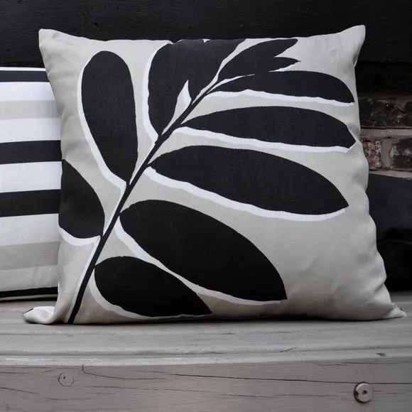 Leaf Print Outdoor Cotton Square Filled Cushion 1