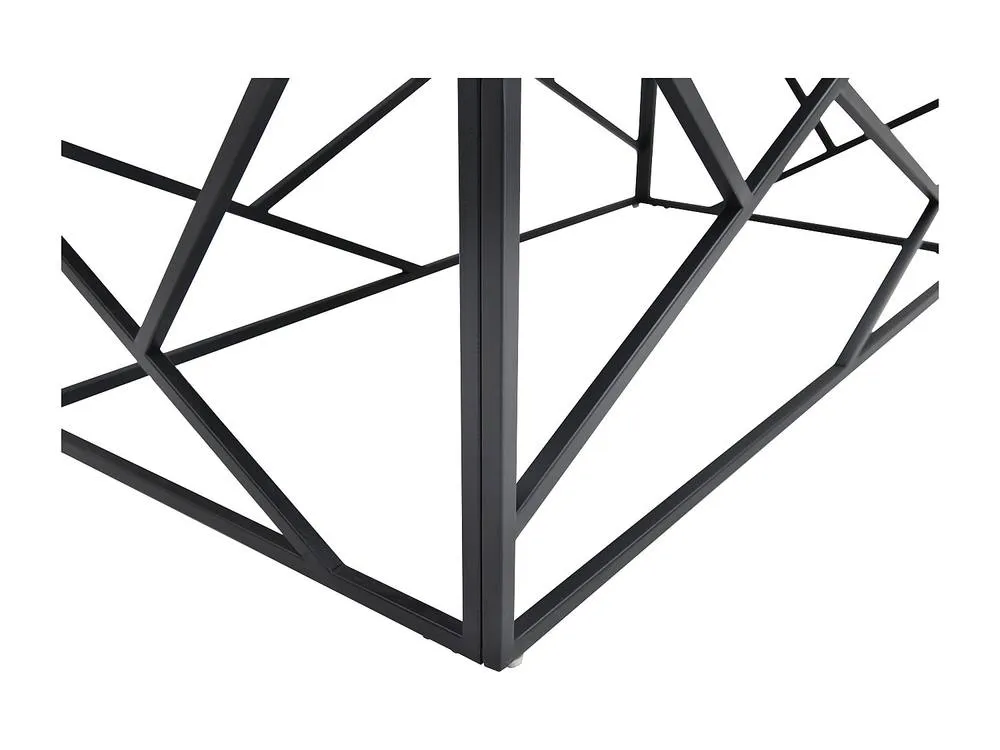 Vente-unique Ceramic & Metal Coffee Table - White & Black Marble Effect 6