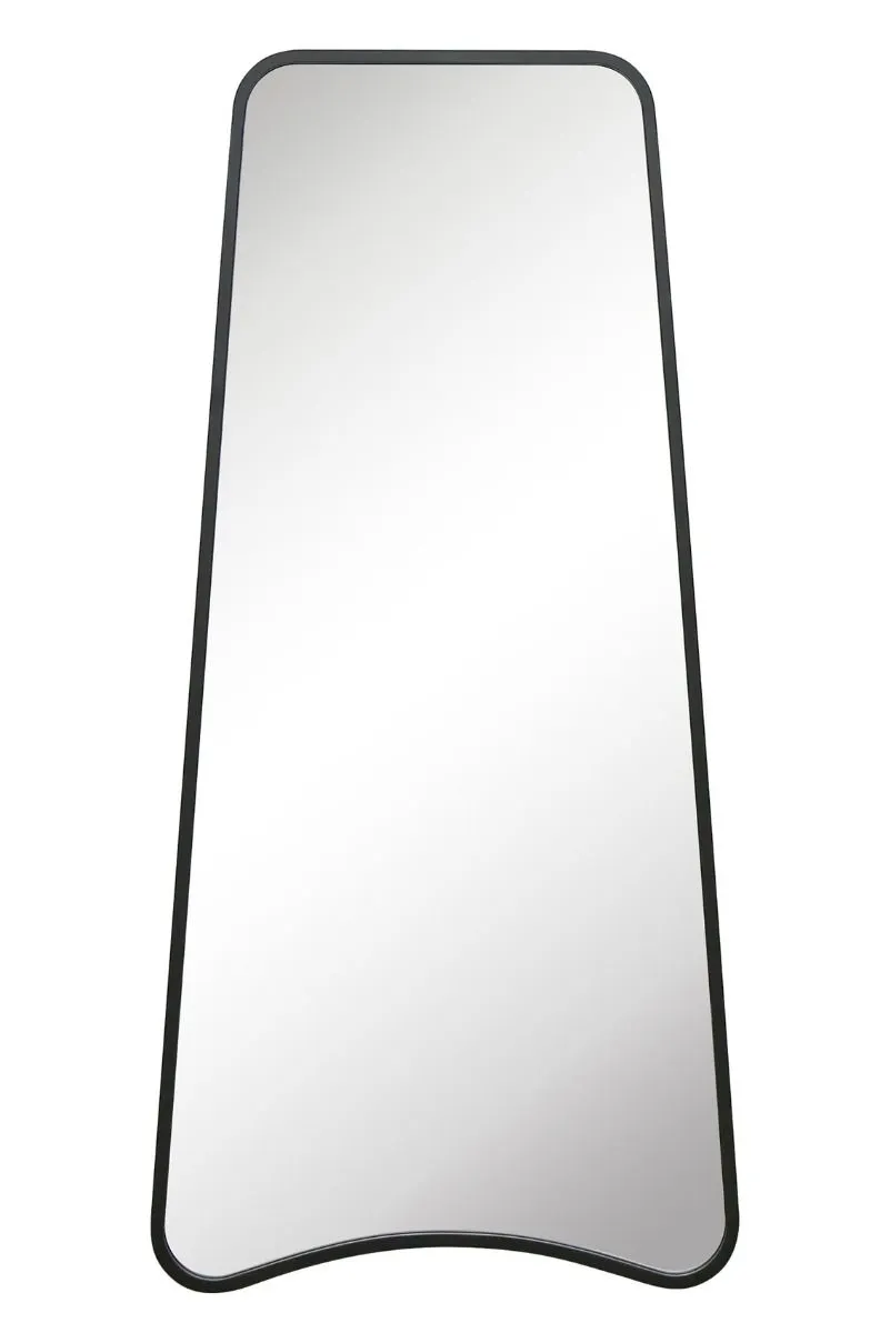 MirrorOutlet Black Metal Trapezoid Shape Framed Garden Wall Mirror (180CM X 85CM) 5