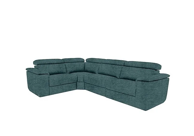 Davide Small Fabric Left Hand Facing Corner Sofa - Baobab Blue