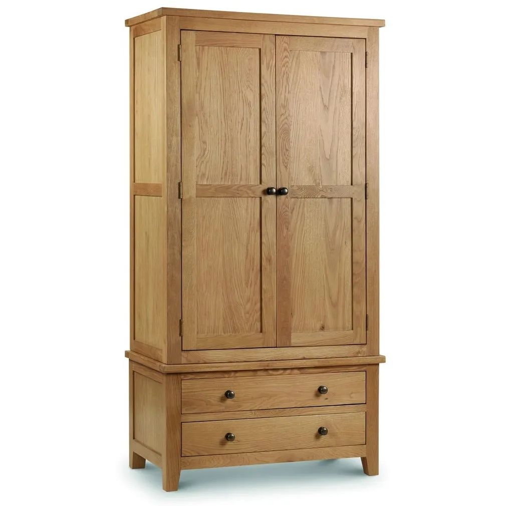 Julian Bowen Marlborough 2 Door 2 Drawer Wardrobe Natural