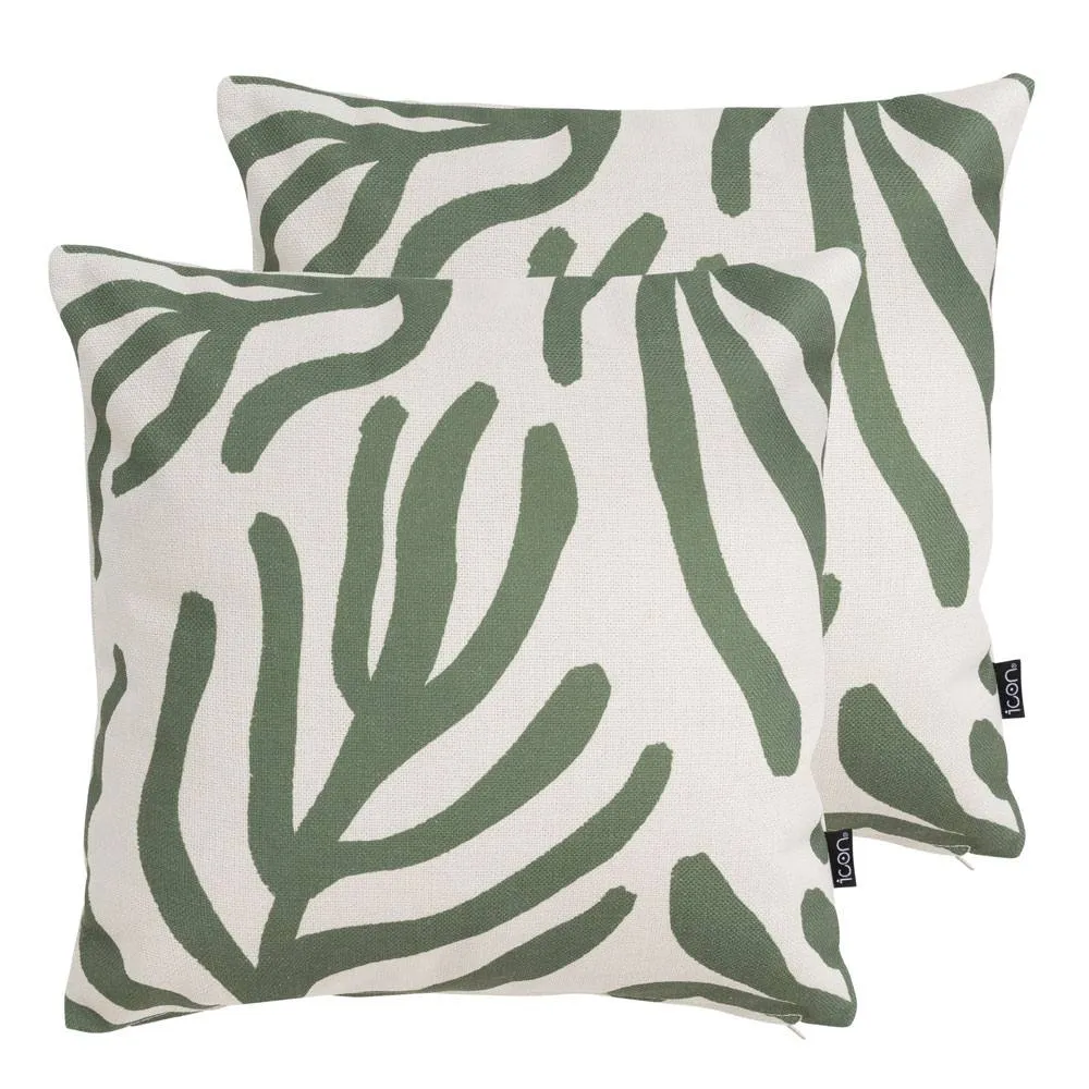 icon Abstract Leaf Kyoto Set of 2 Outdoor Cushion in Beige